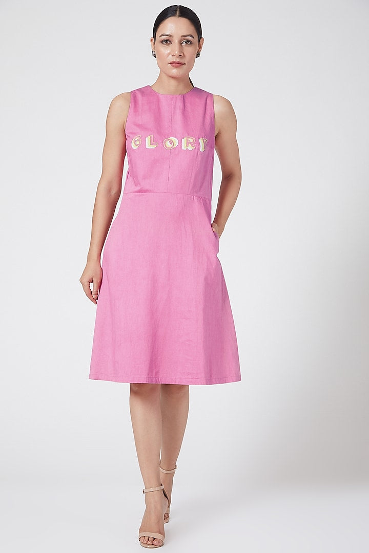 Pink Embroidered Dress
