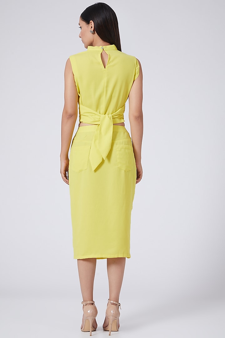 Yellow Tie-Up Crop Top