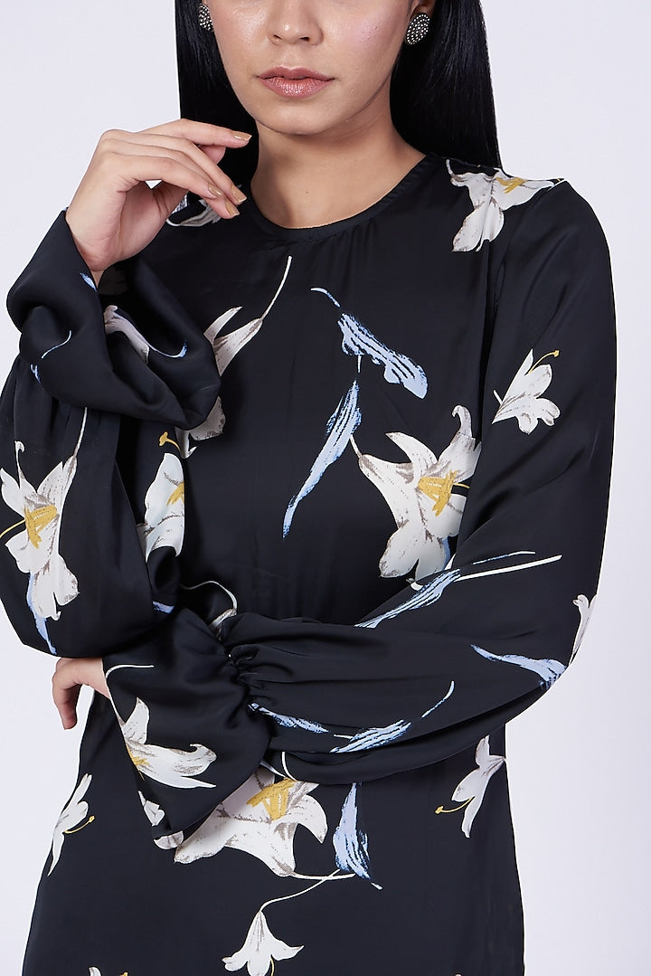 Black Digital Printed Dress