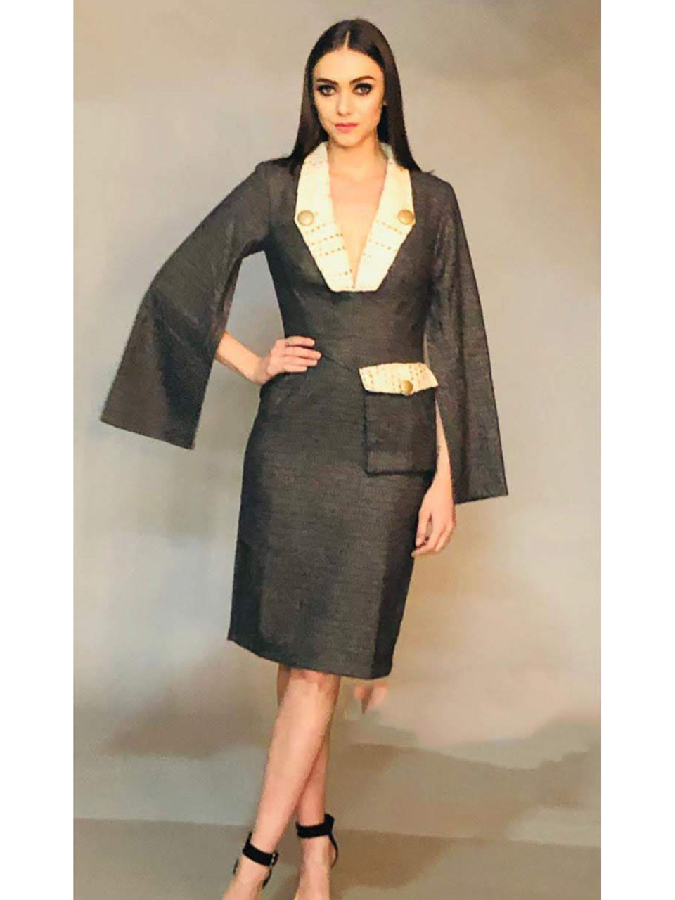 Slate Grey Woolen Dress