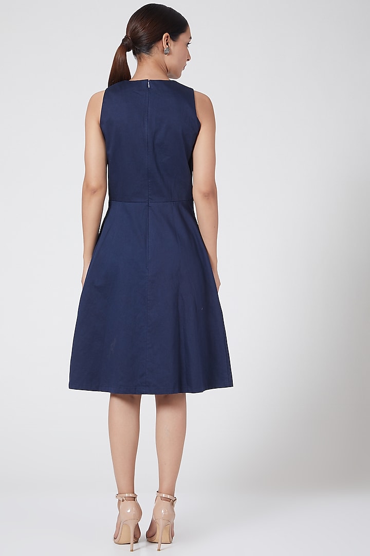 Midnight Blue Embroidered Dress