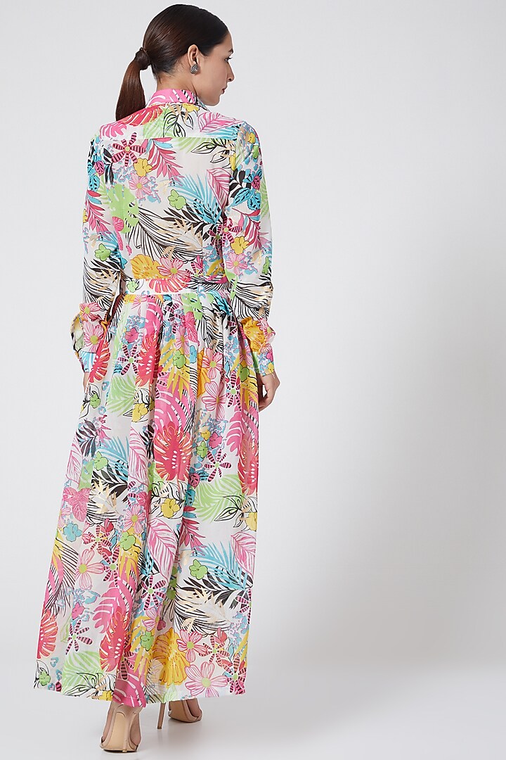 Multi Colored Maxi Shirt Dress