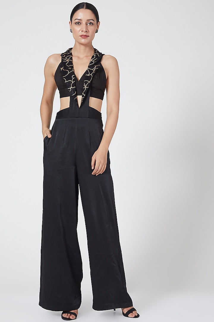 Black Backless Jumpsuit