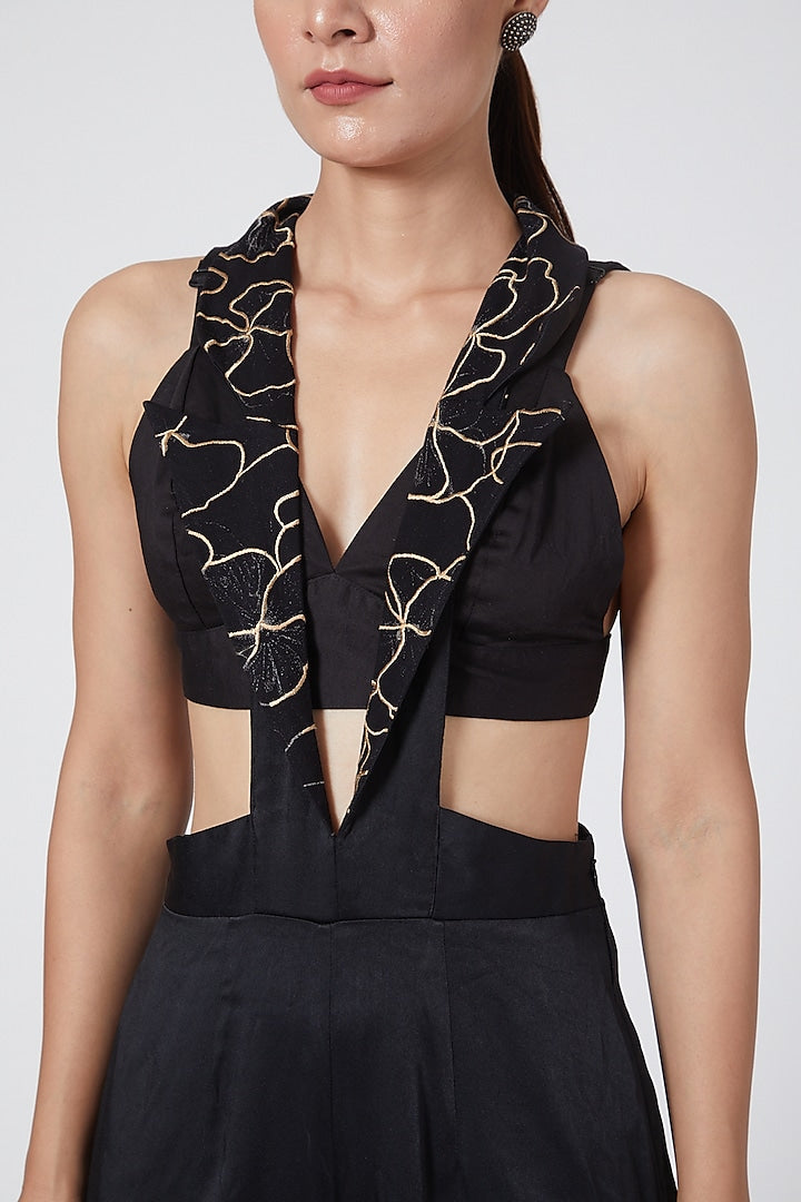 Black Backless Jumpsuit