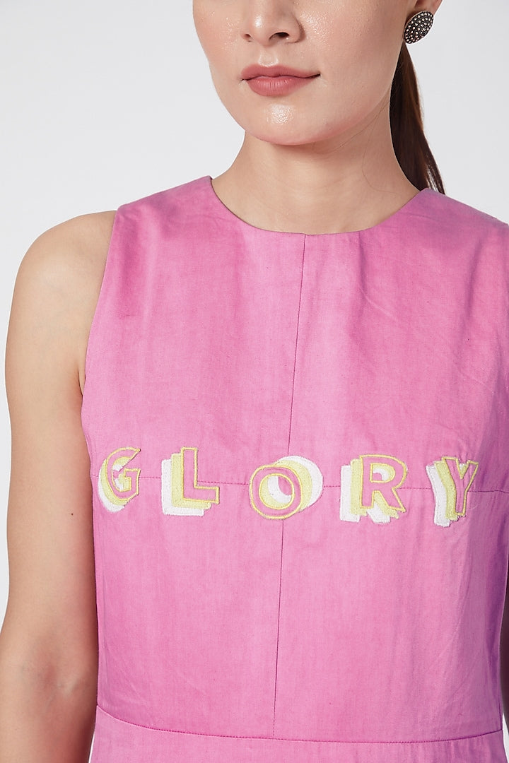 Pink Embroidered Dress