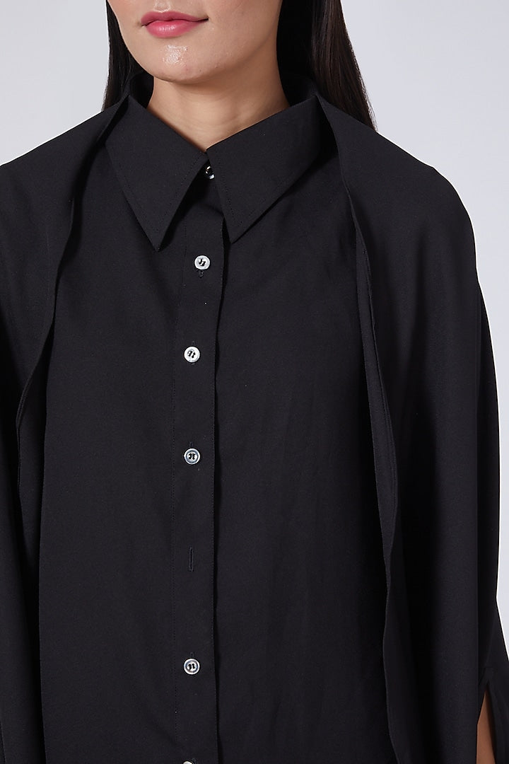 Black A-Line Shirt Dress
