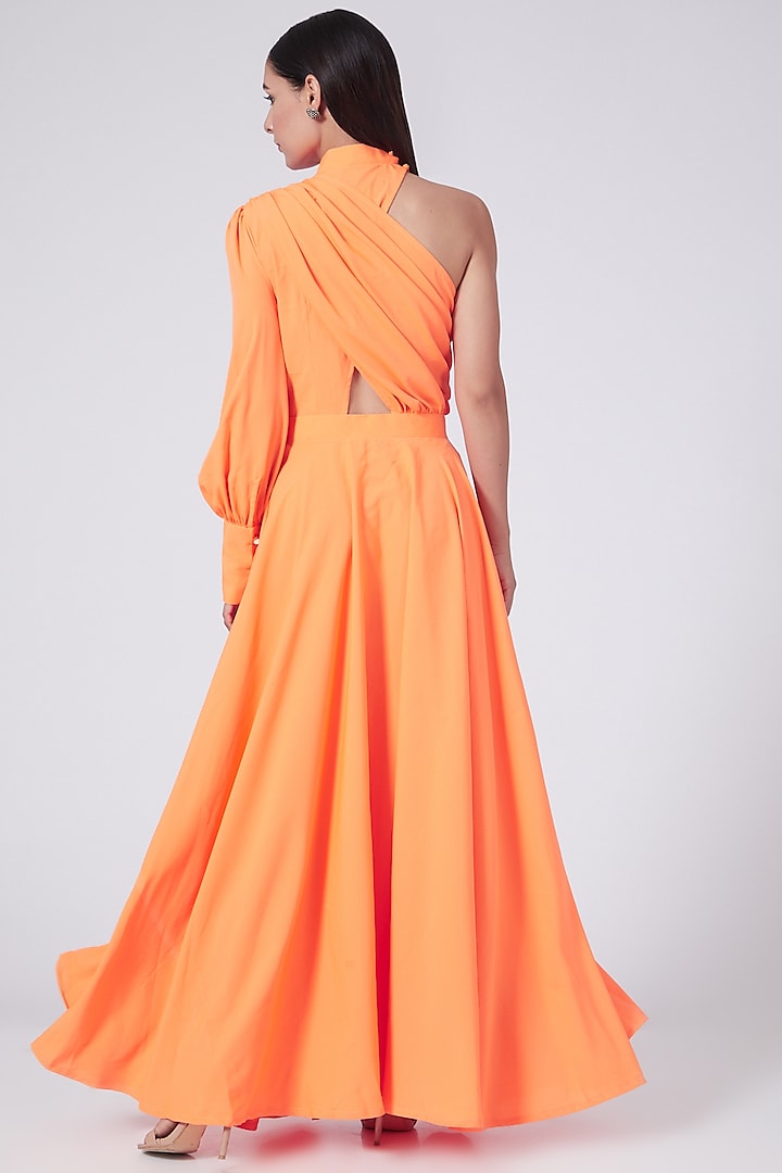 Orange One Shoulder Dress