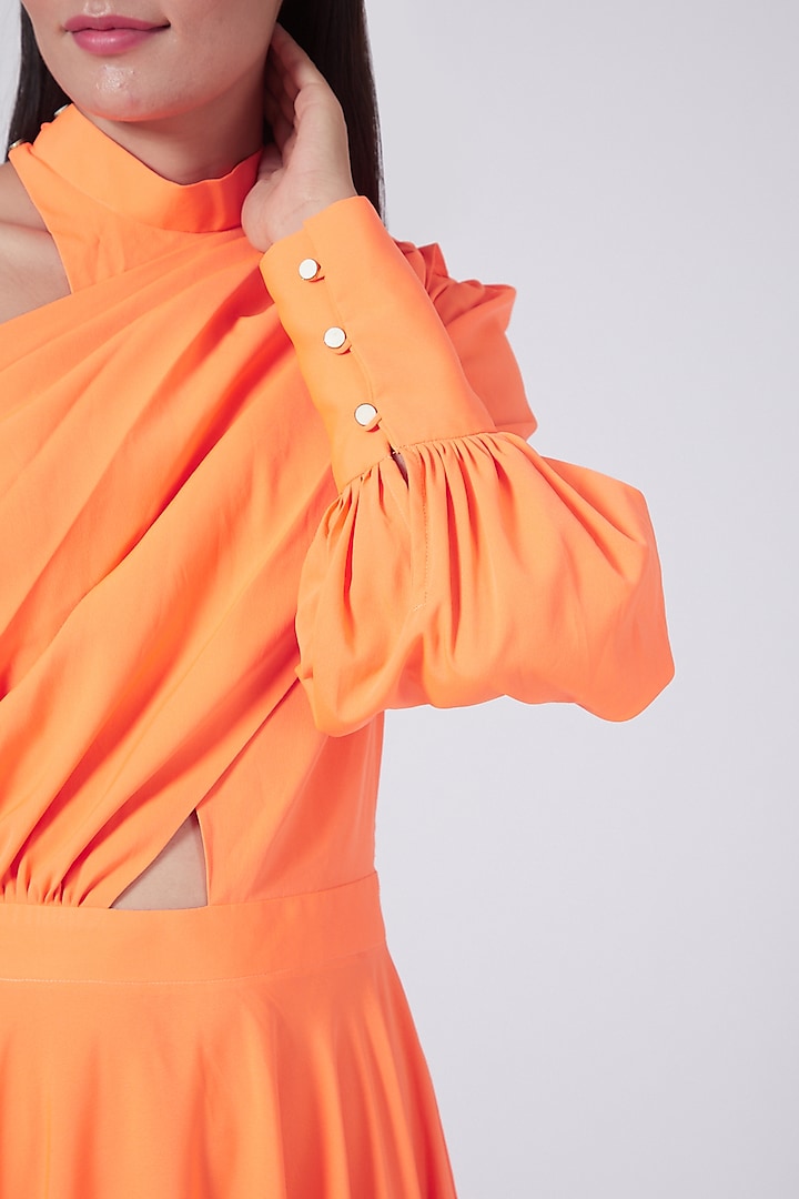 Orange One Shoulder Dress