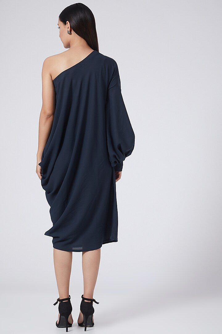 Midnight Blue One Shoulder Dress