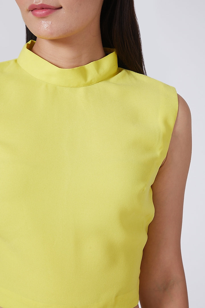 Yellow Tie-Up Crop Top