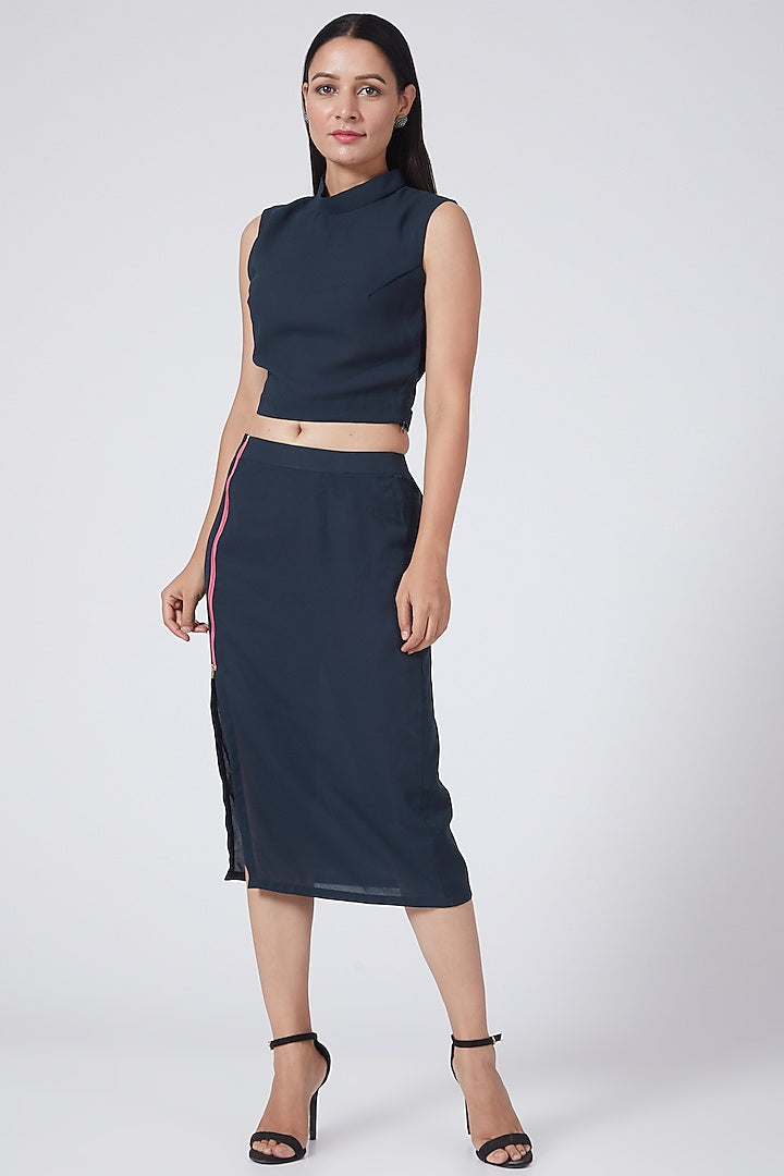 Midnight Blue Pencil Skirt