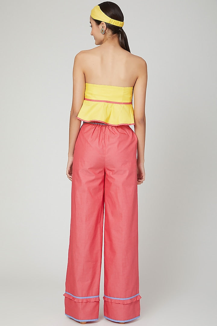 Yellow Flared Peplum Top