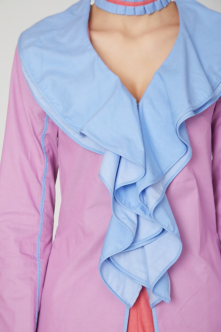 Lilac Butterfly Ruffled Blazer