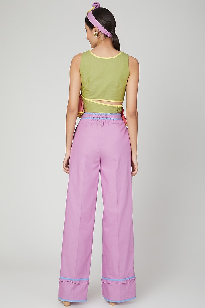Lilac Mid Waist Flared Pants