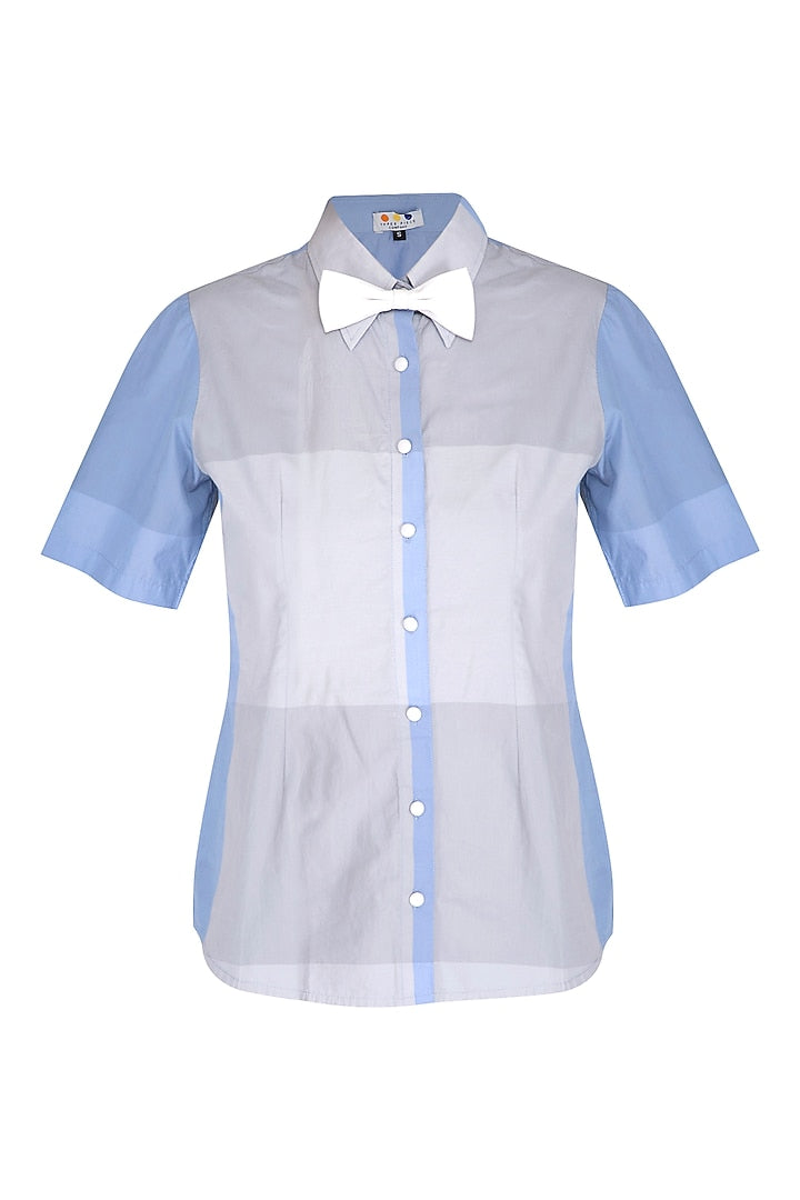 Lavender Blue & Grey Checkered Shirt