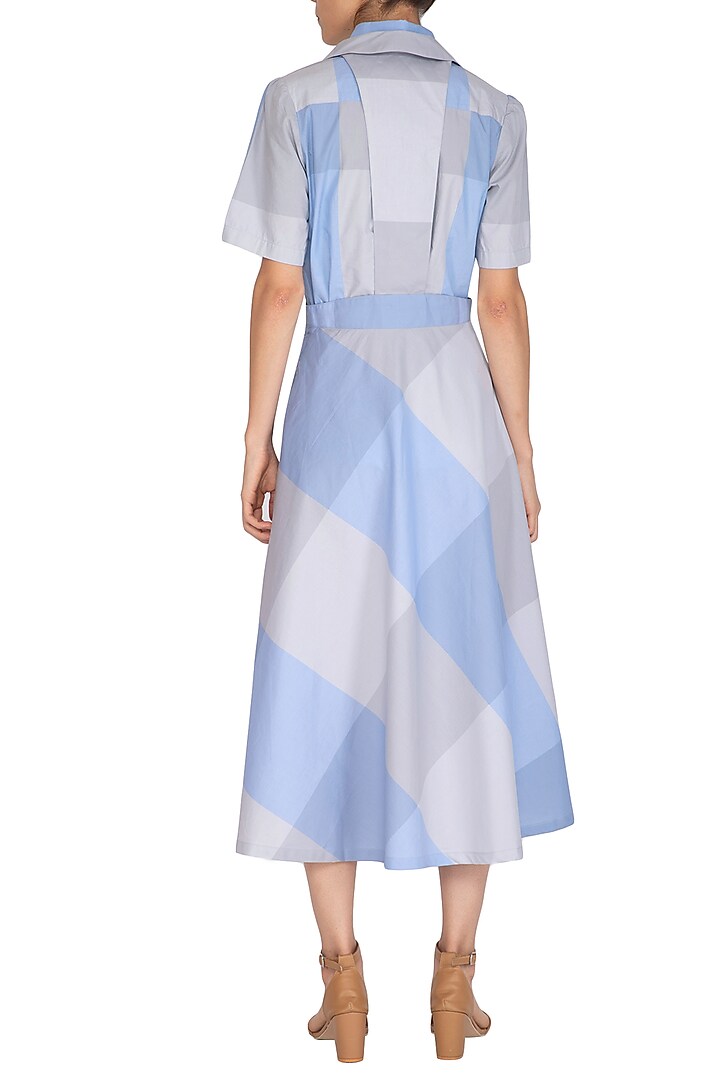 Lavender Blue & Grey Checkered Shirt