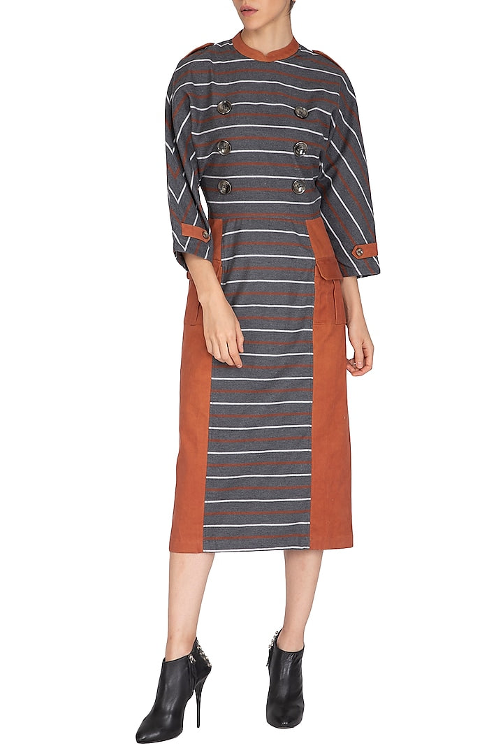 Grey Striped Dress