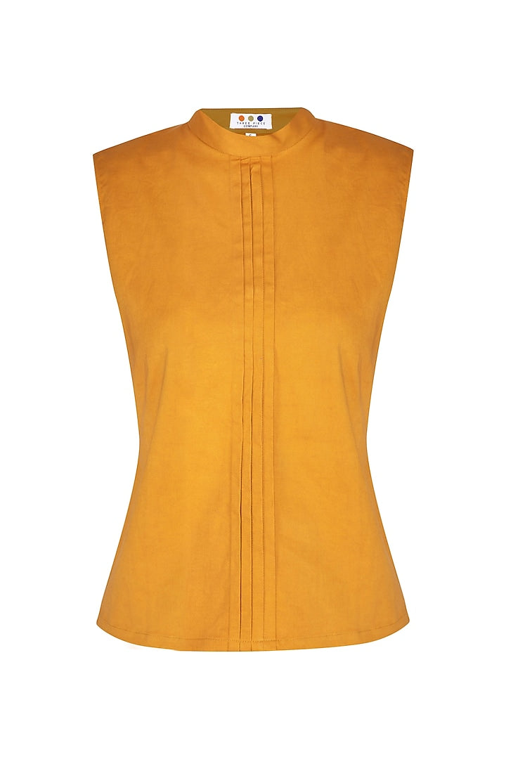 Ochre Band Collared Top