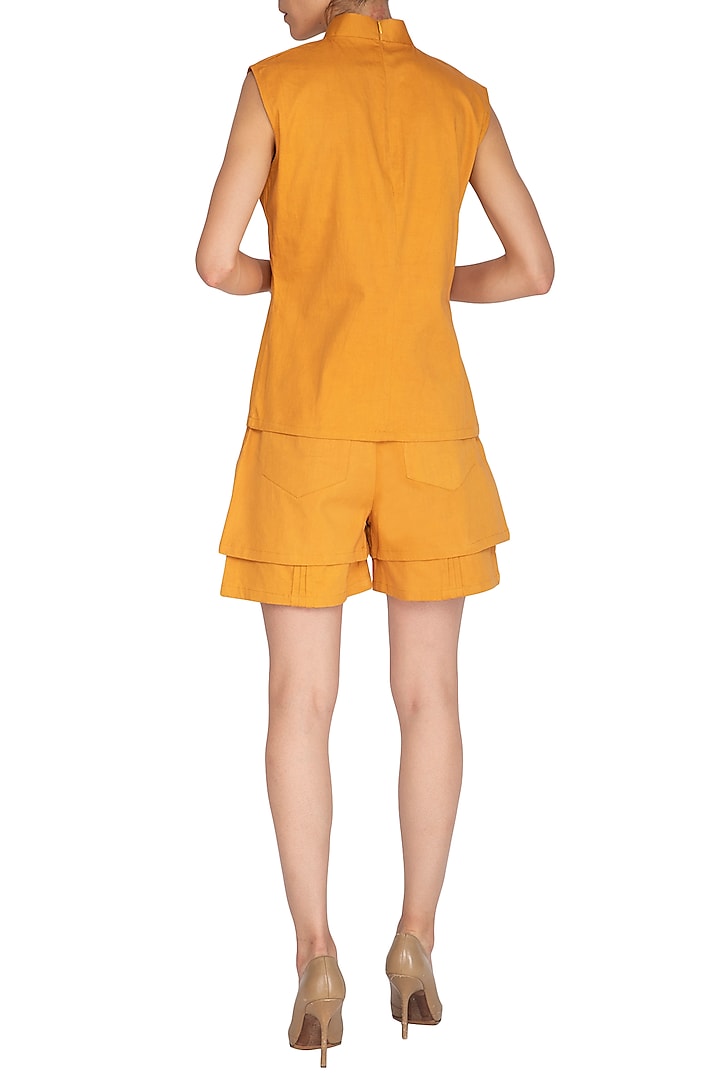 Ochre Band Collared Top