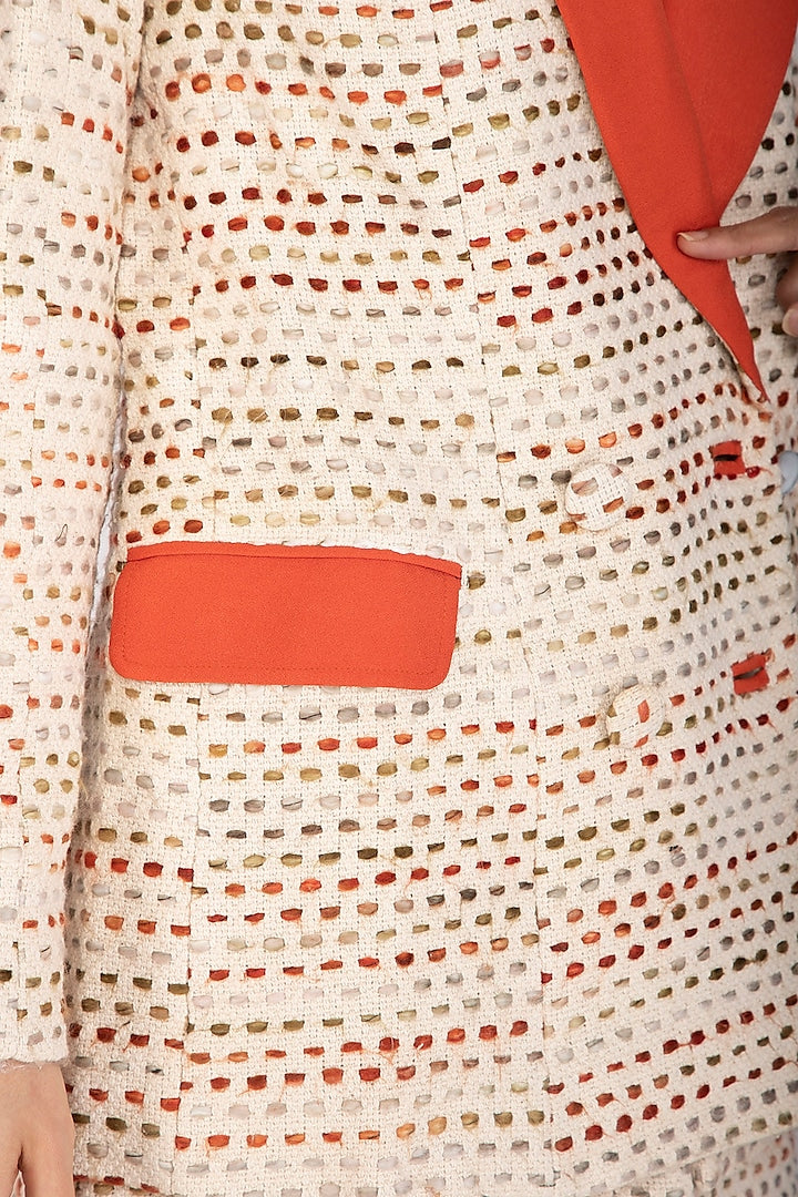 Women's Orange Cream Coat