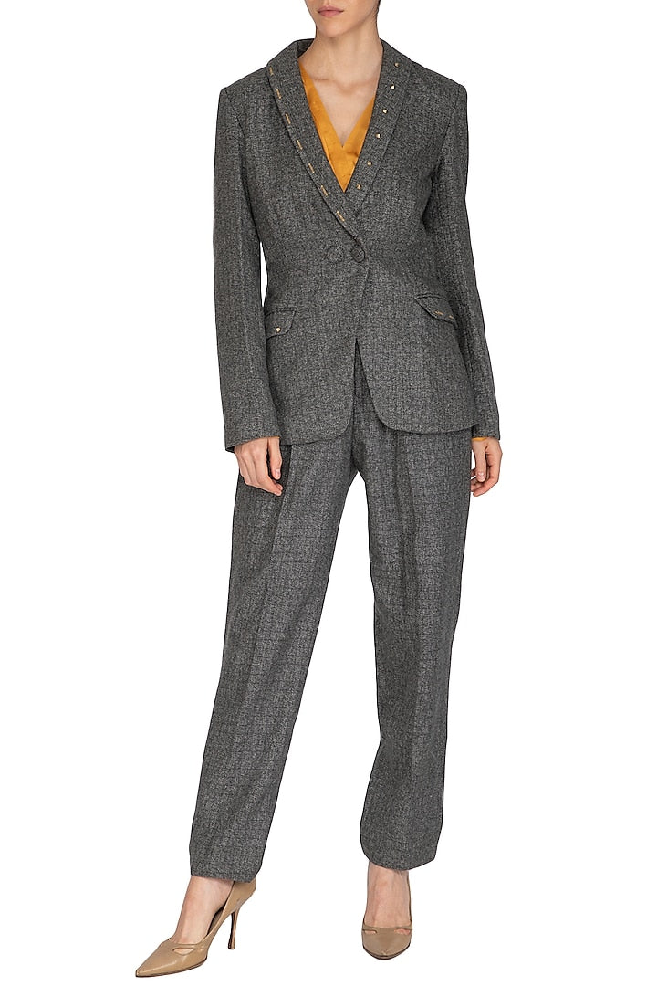 Slate Grey Shawl Collared Blazer