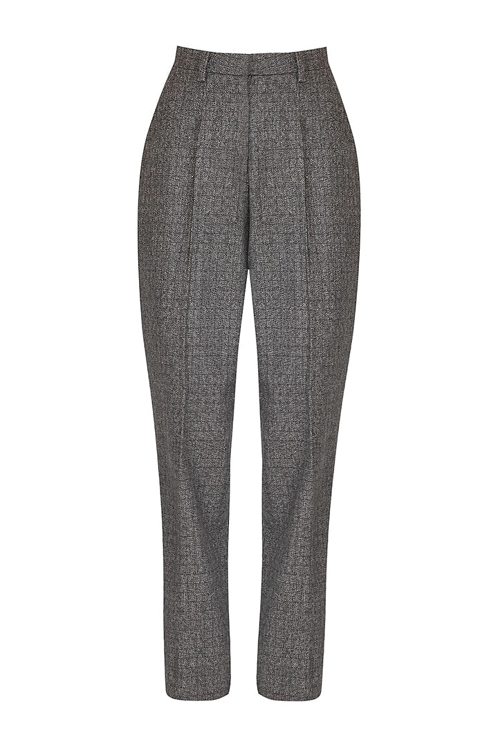 Slate Grey Mid-Waist Trouser Pants
