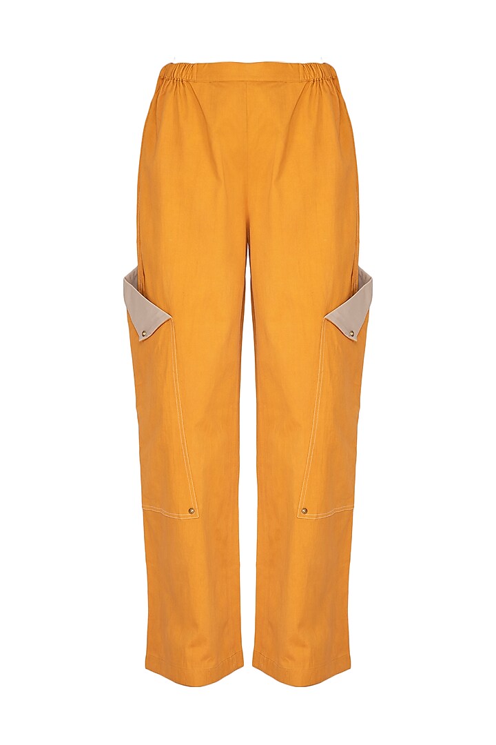 Ochre Pants With Exaggerated Pockets