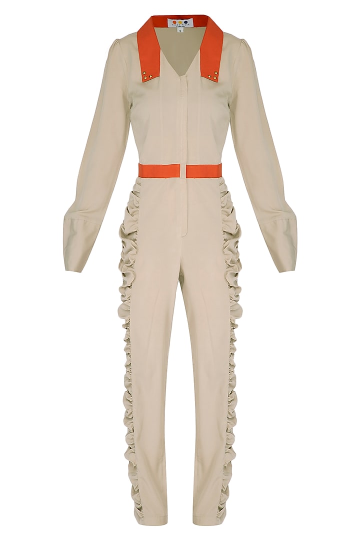Ash Grey Gathered Jumpsuit