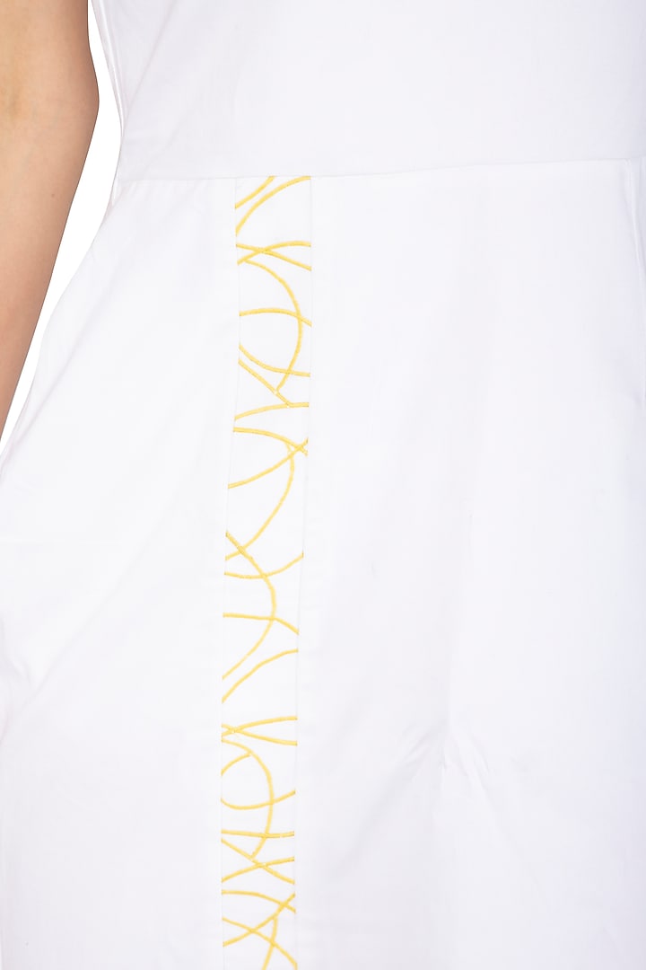 White Embroidered Tube Dress