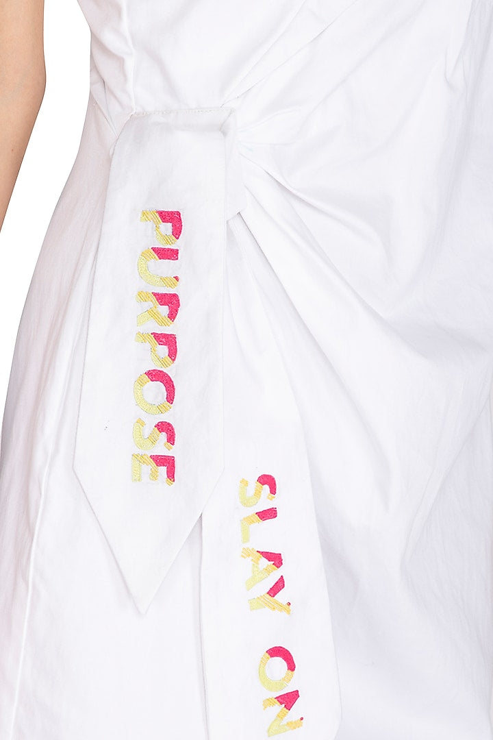 White Half Bustier-Half Jacket Dress