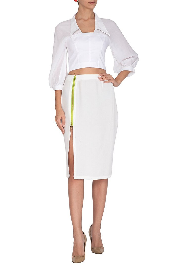 White Corset Panelled Top