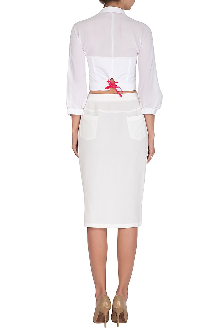 White Corset Panelled Top