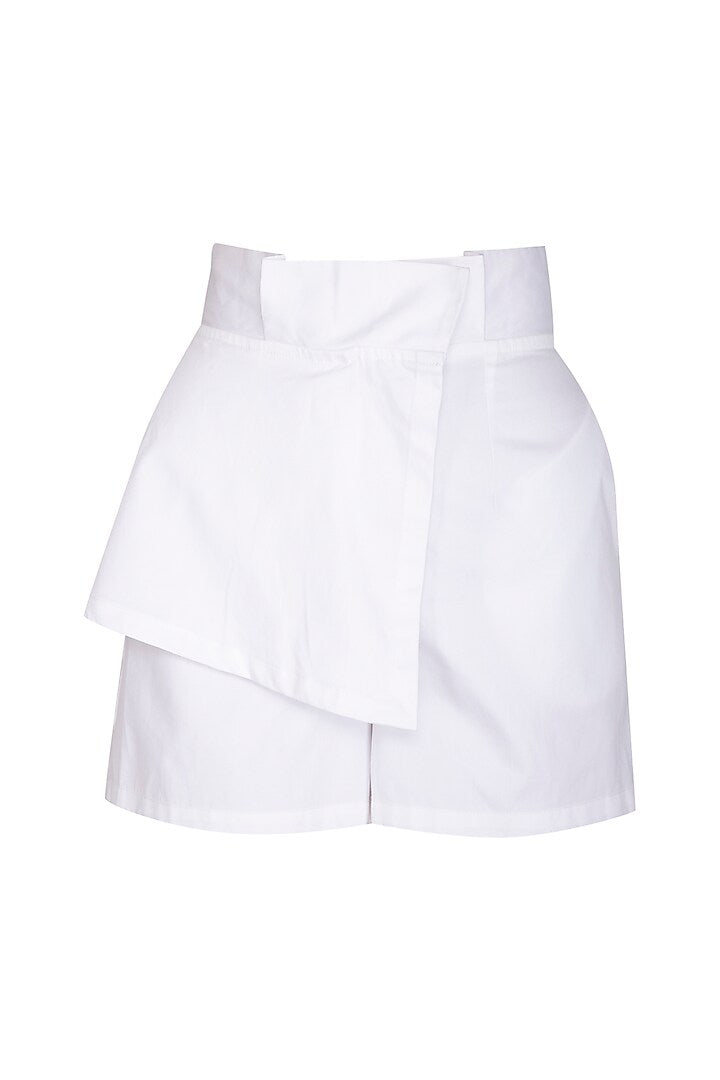 White Embroidered Shorts