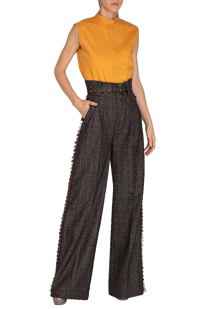 Brown Flared Pants