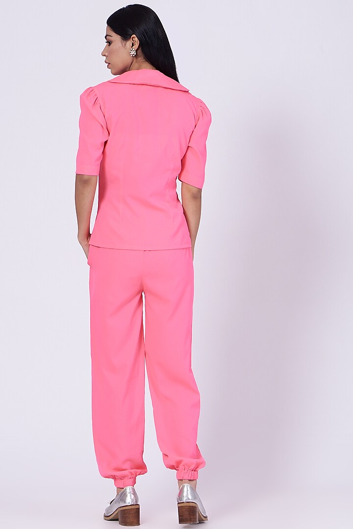 Pink Poly Crepe Shirt