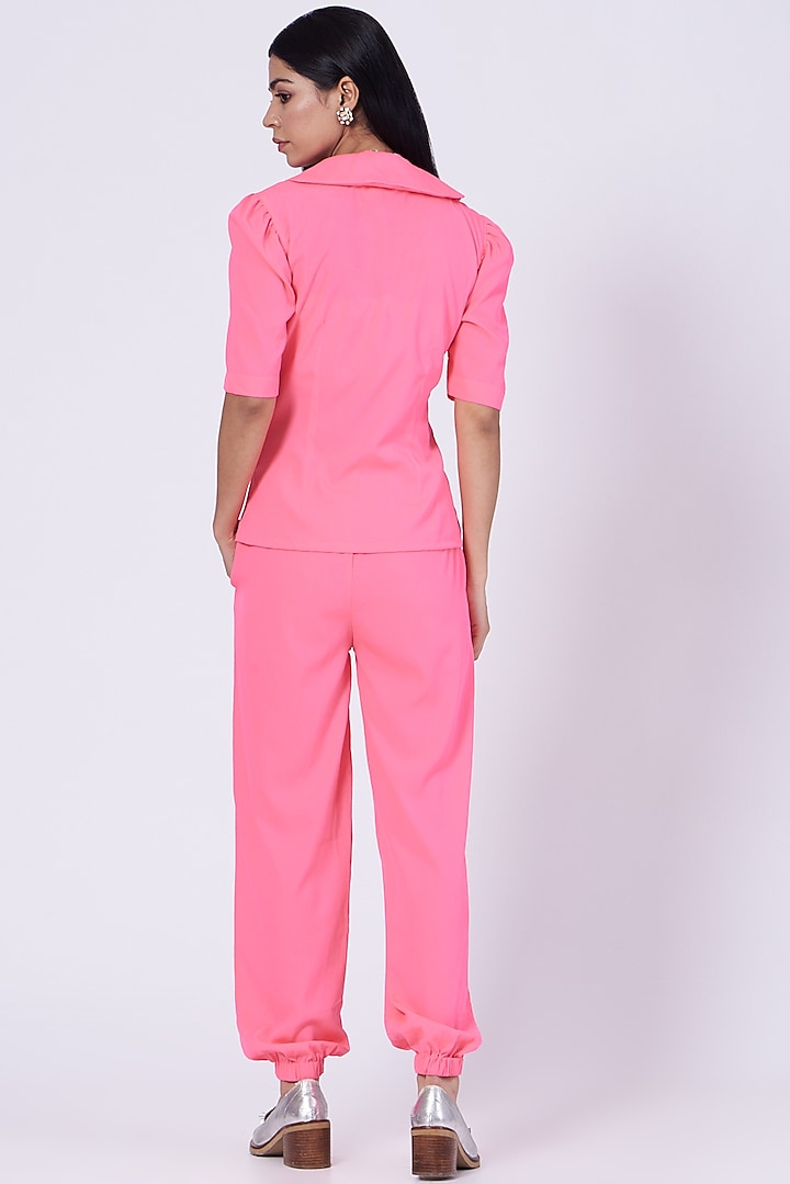 Pink Poly Crepe Lounge Pants