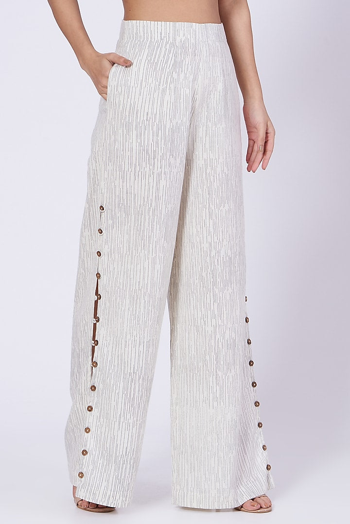 Off-White Block Printed Flared Pants