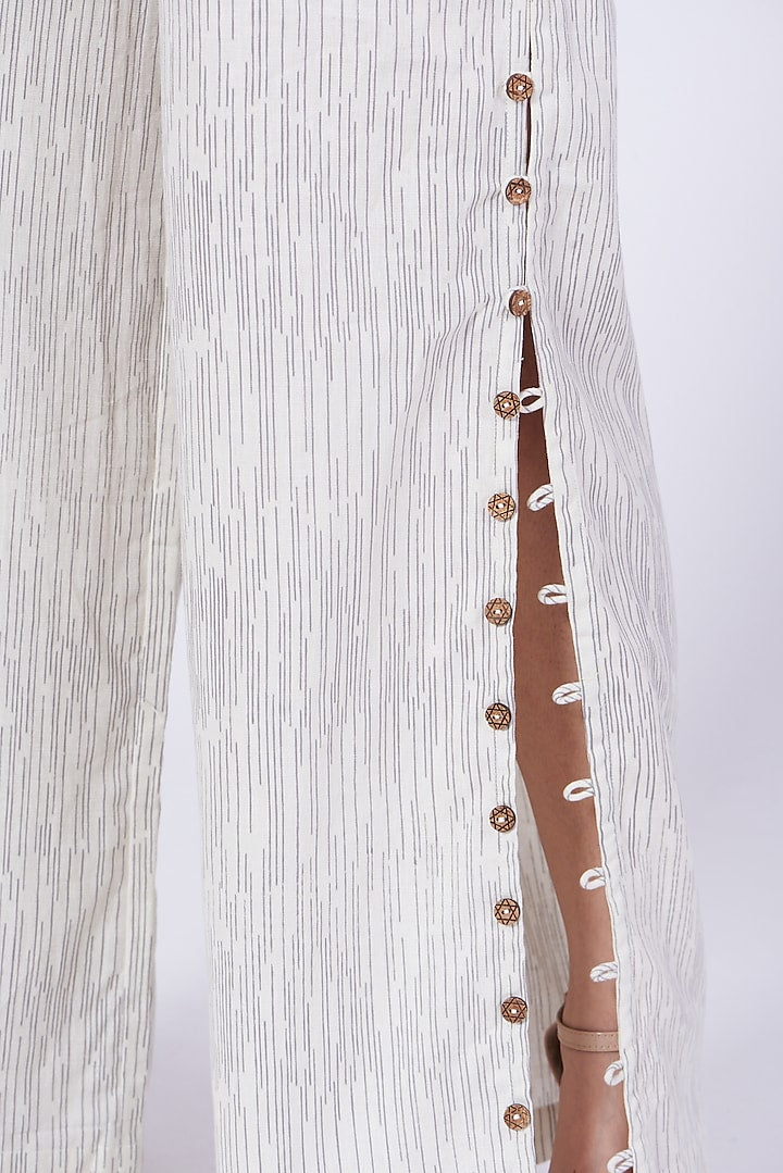 Off-White Block Printed Flared Pants