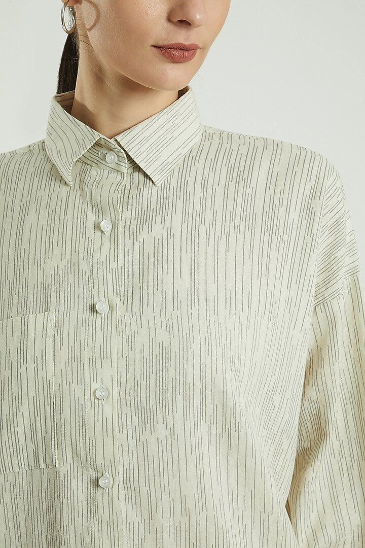 Grey Cotton Linen Shirt