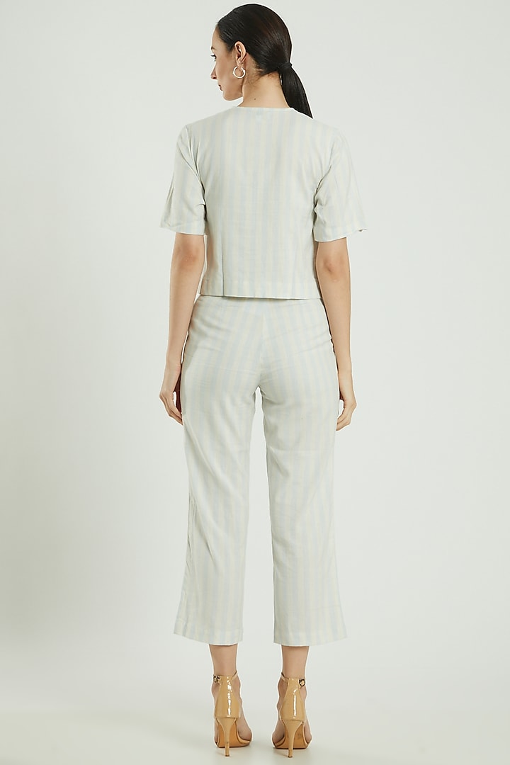 Linen Striped Crop Top