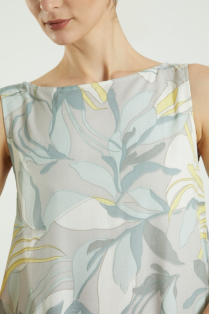 Grey Floral Printed Mini Dress