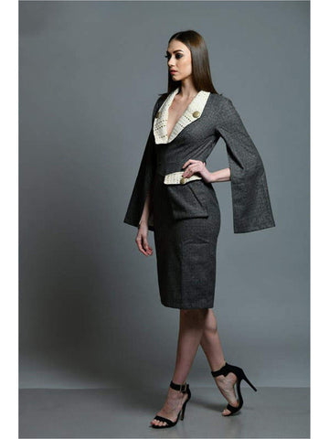 Slate Grey Woolen Dress