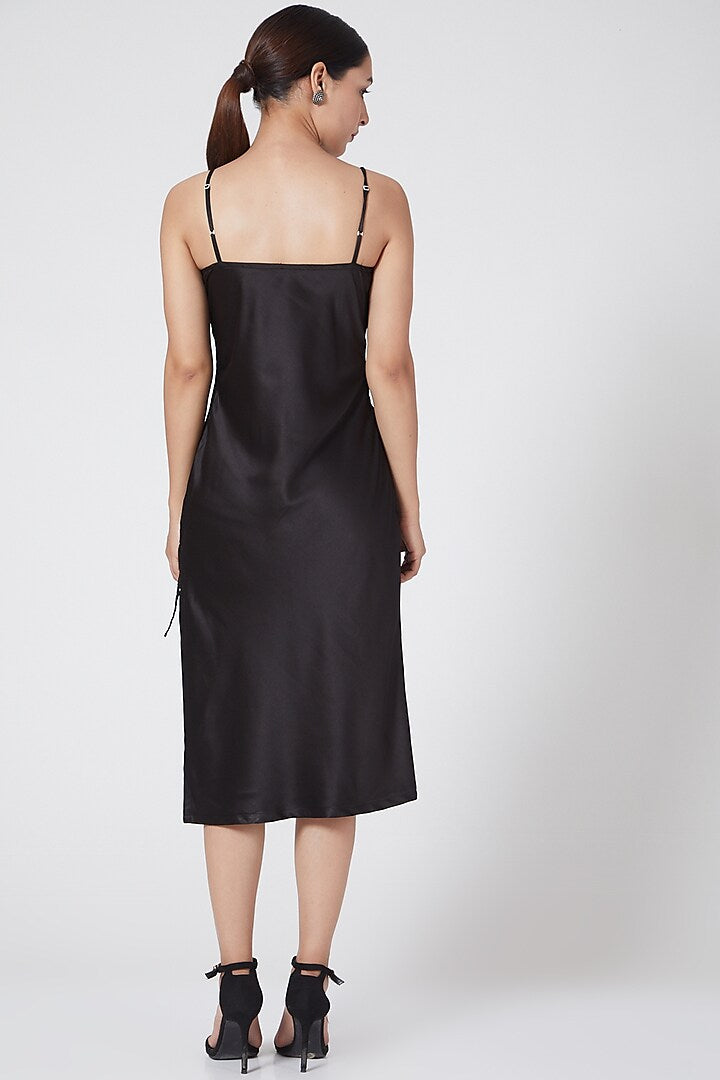 Black Satin Slip Dress | Three Piece Company