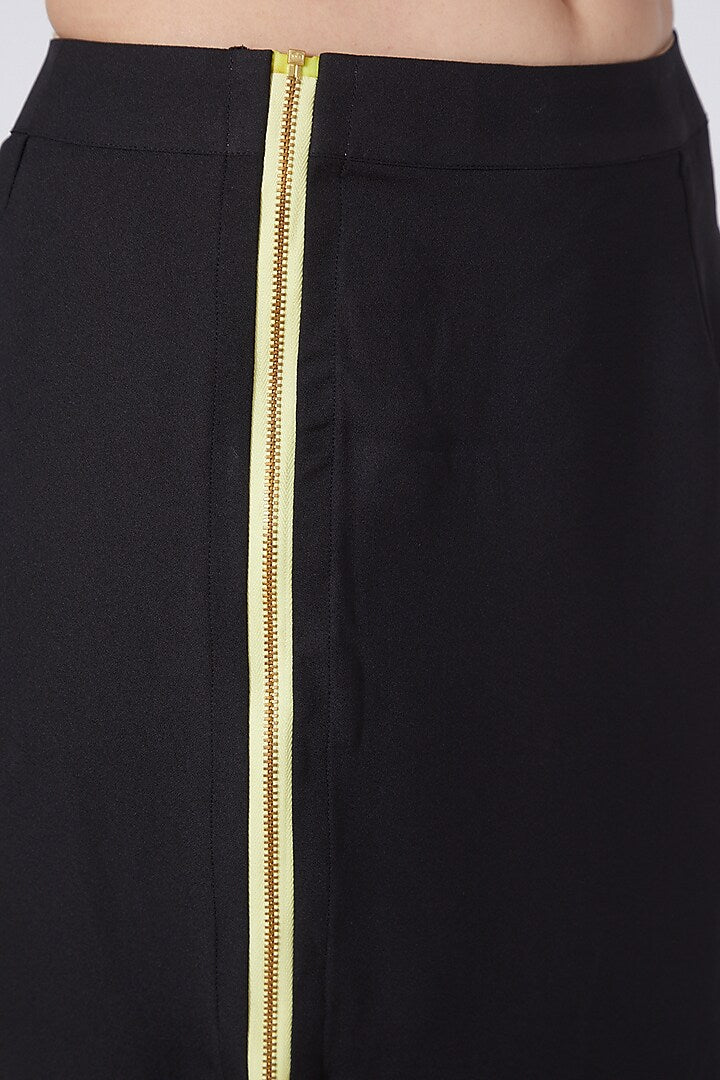 Black Pencil Skirt With Patch Pockets