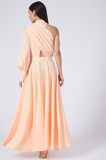 Peach One Shoulder Dress
