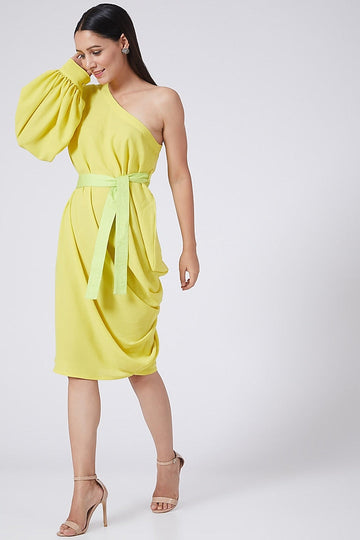 Yellow One Shoulder Dress