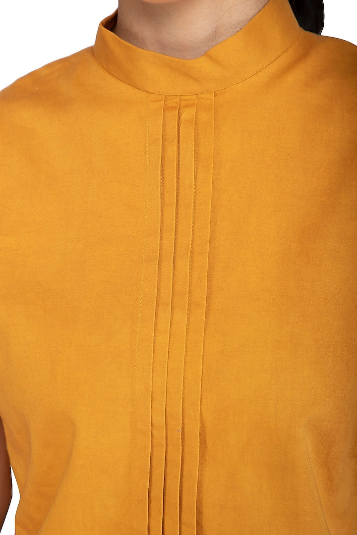 Ochre Band Collared Top