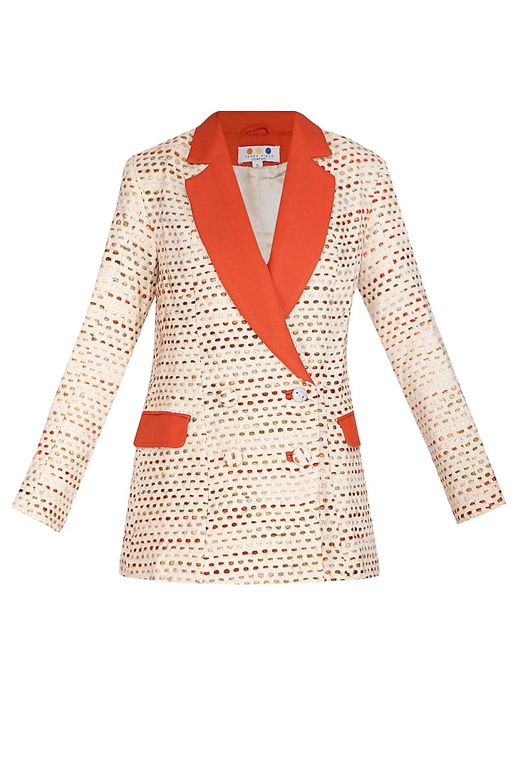Women's Orange Cream Coat