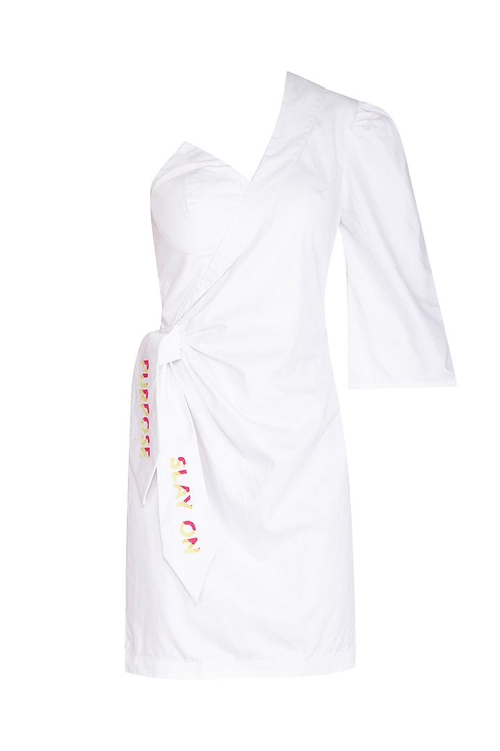 White Half Bustier-Half Jacket Dress