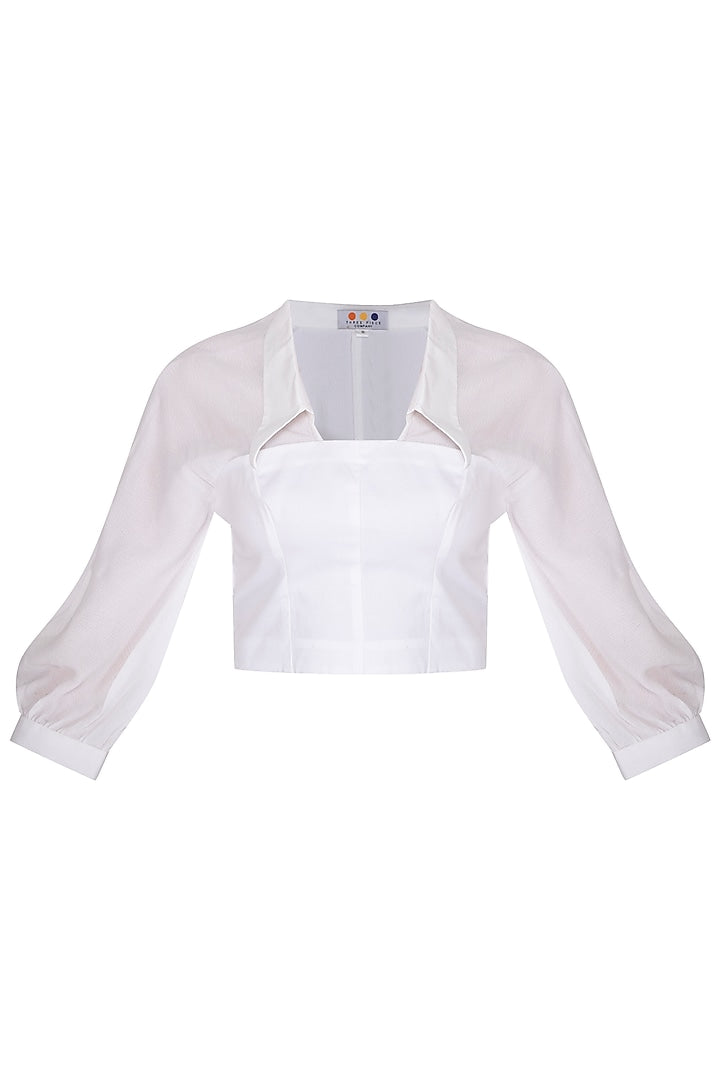 White Corset Panelled Top